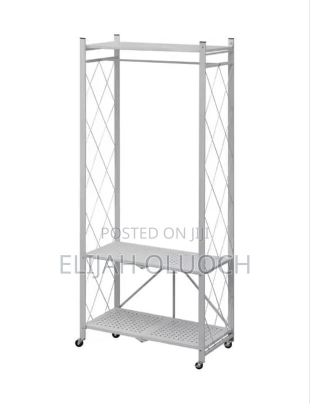 Foldable Clothing Storage Rack – Metal Carbon Steel - thumbnail 3