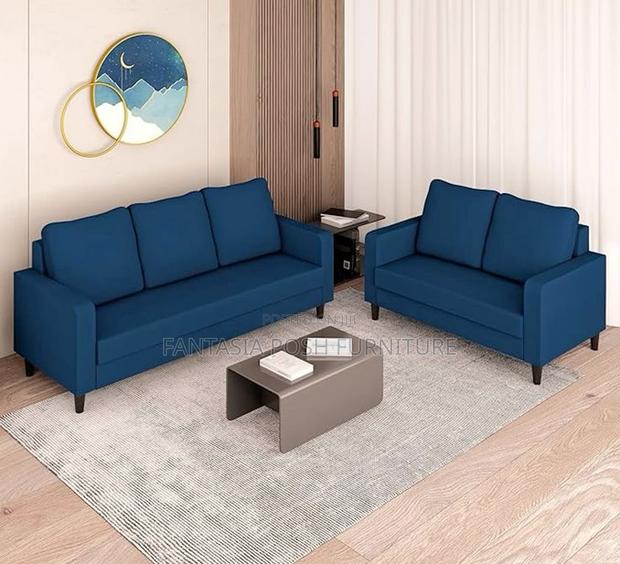 5-Seater Classy Navy Blue Sofa Set- Pay on Delivery