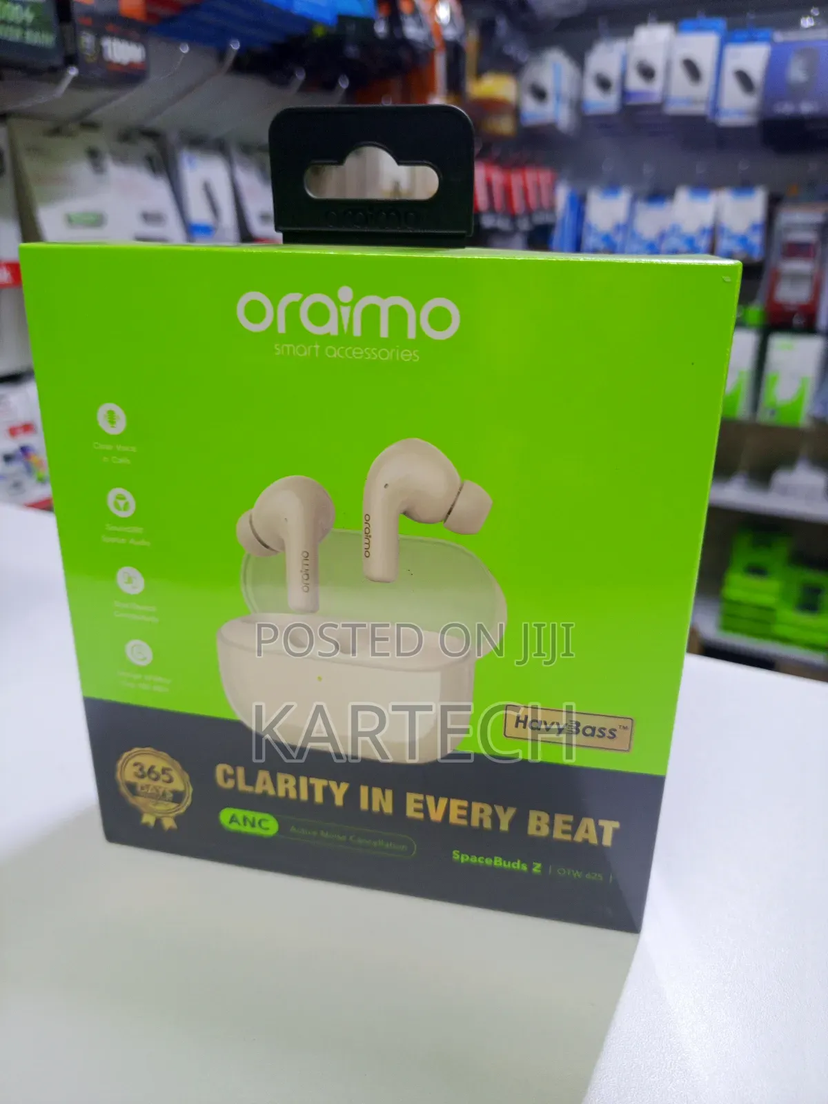 Oraimo Spacebuds Z Otw-625 Anc TWS Earphones -White/Black