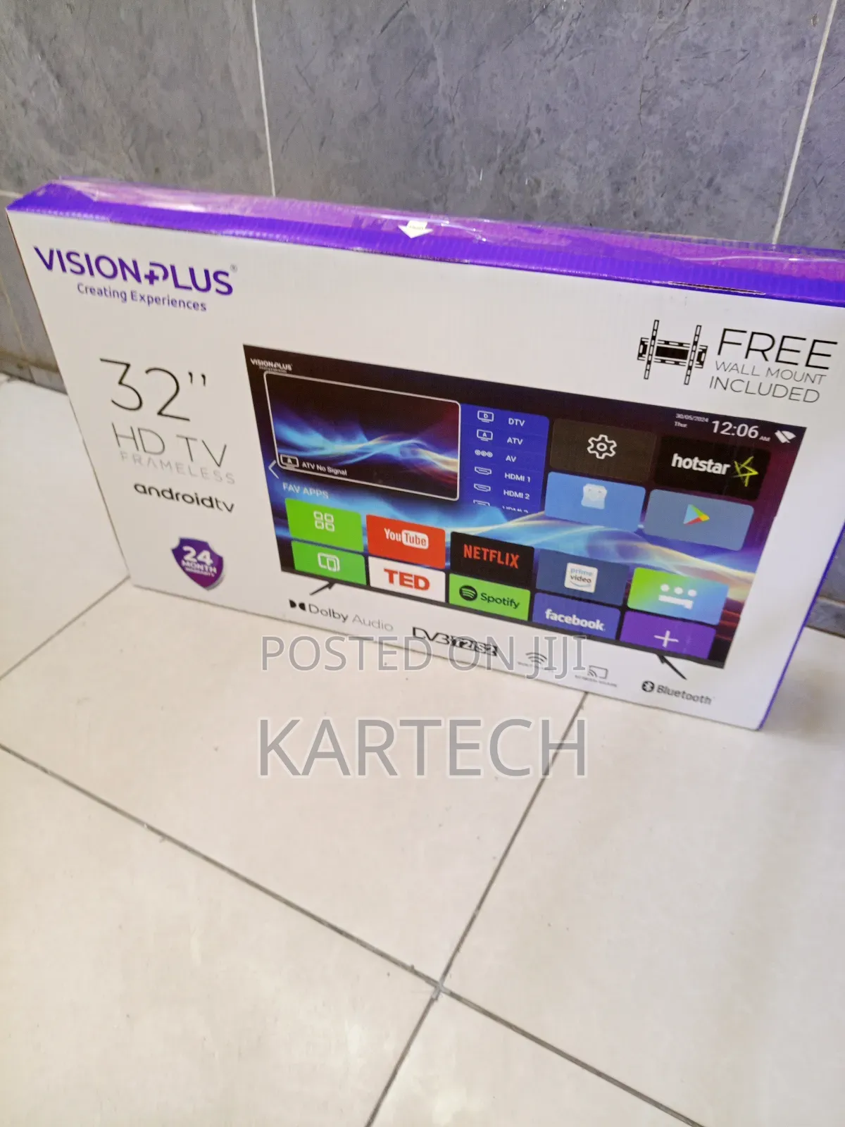 Vision 32" Vp8832 Smart Android Tv With Free Wall Mount