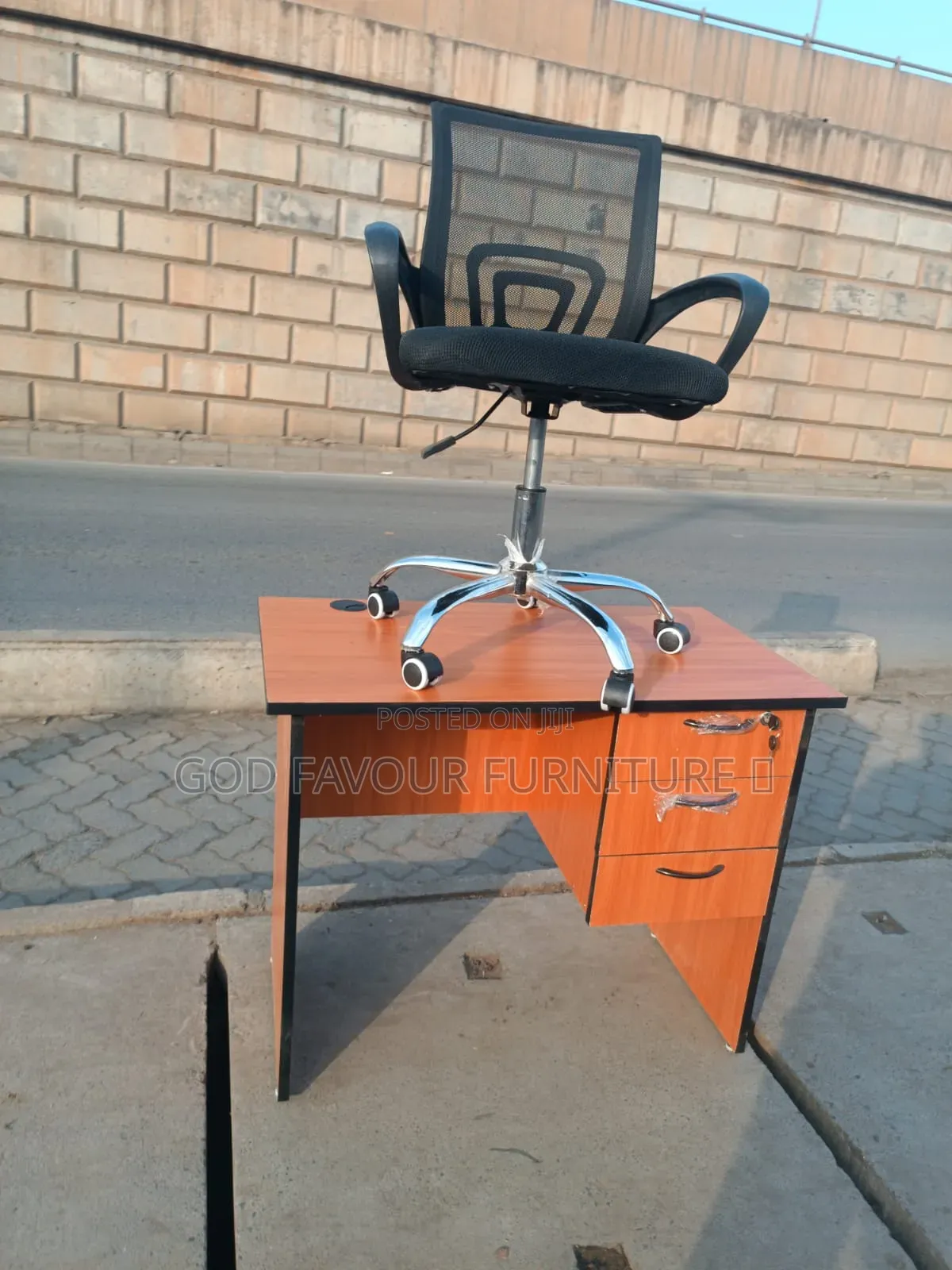 Brand New Lockable Office Desk Plus Black Mesh Office Chair