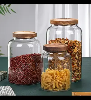 Large Capacity Borosilicate Glass Storagejar With Acacia Lid