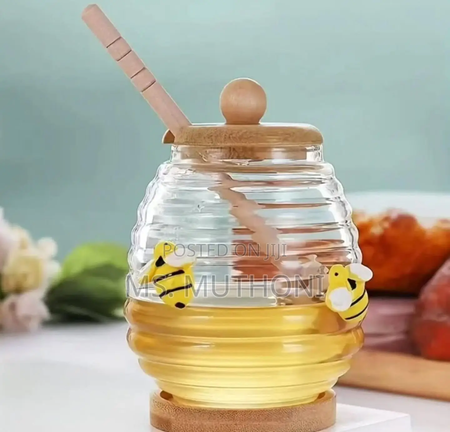 420 Ml Honey Canister Container Lid and Stiring Rod