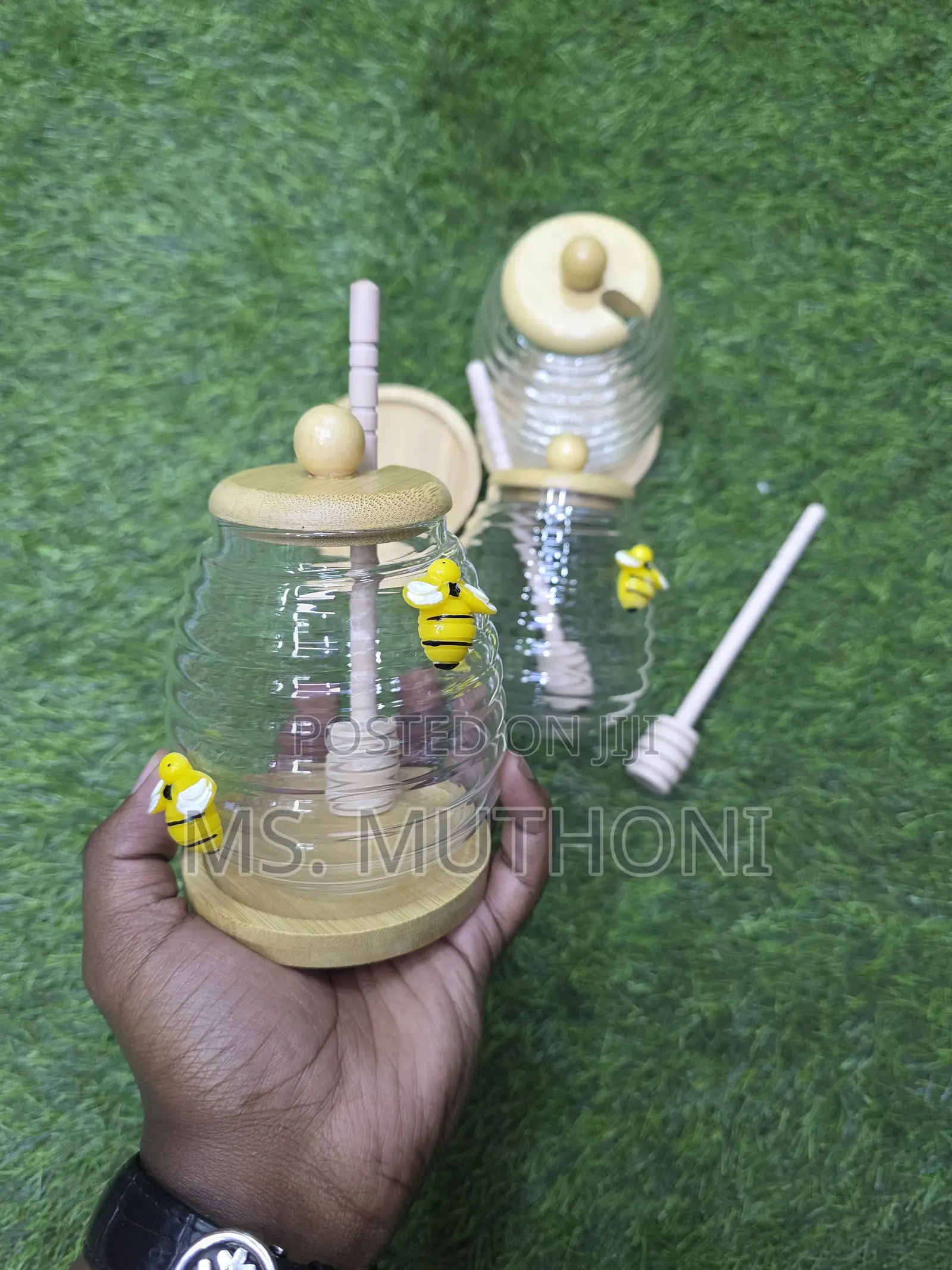 420 Ml Honey Canister Container Lid and Stiring Rod