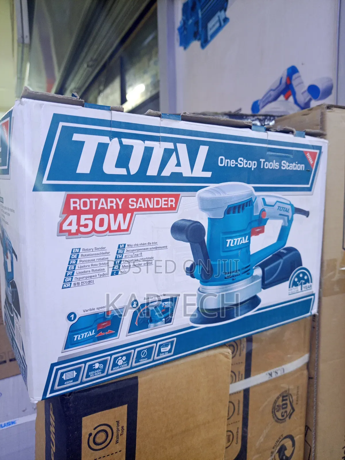 Total 450w 150mm Rotary Sander With Variable Speed Control