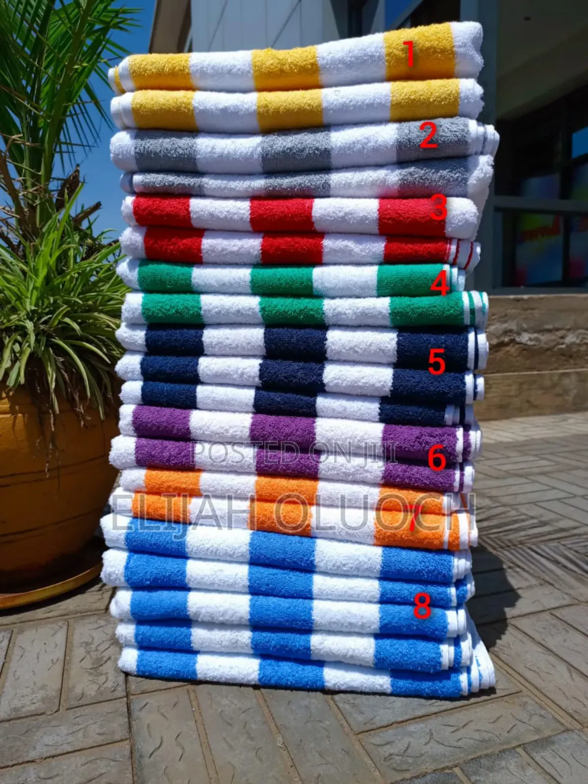 Cotton Coloured Stripped Sizes 75 By 150 Cm  Beach Towels