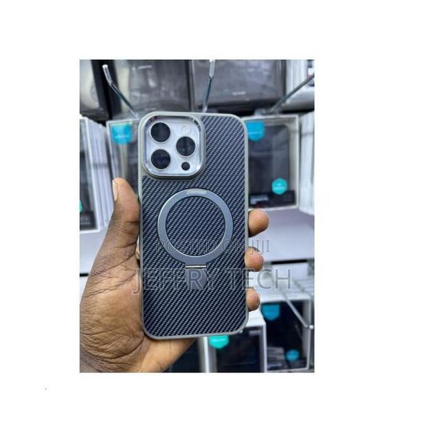 Grey Carbon Fiber Stand Ring Magsafe for iPhone 13 Pro Max - main view