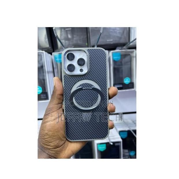 Grey Carbon Fiber Stand Ring Magsafe for iPhone 13 Pro Max - thumbnail 2