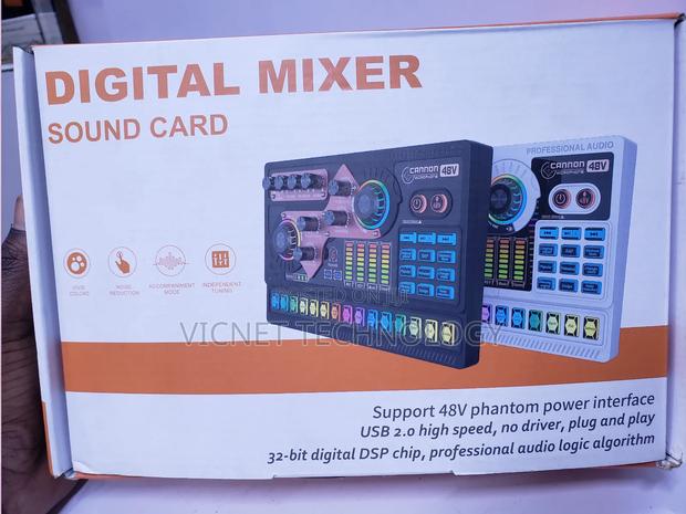 32 Bits DSP 48v Phantom Digital Mixer and Sound Card - main view