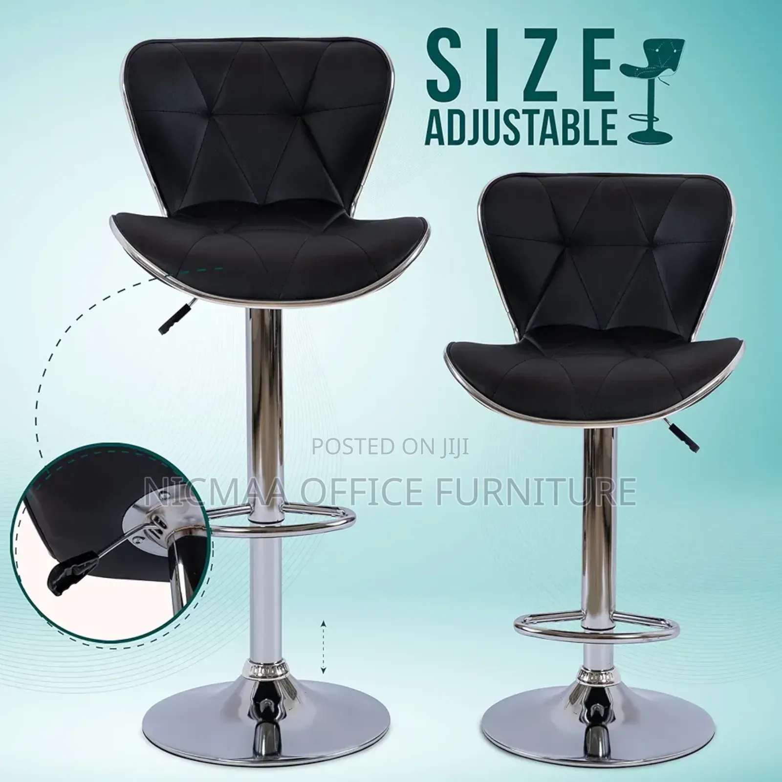 Weseat Nubuck Adjustable Swivel Bar Stools