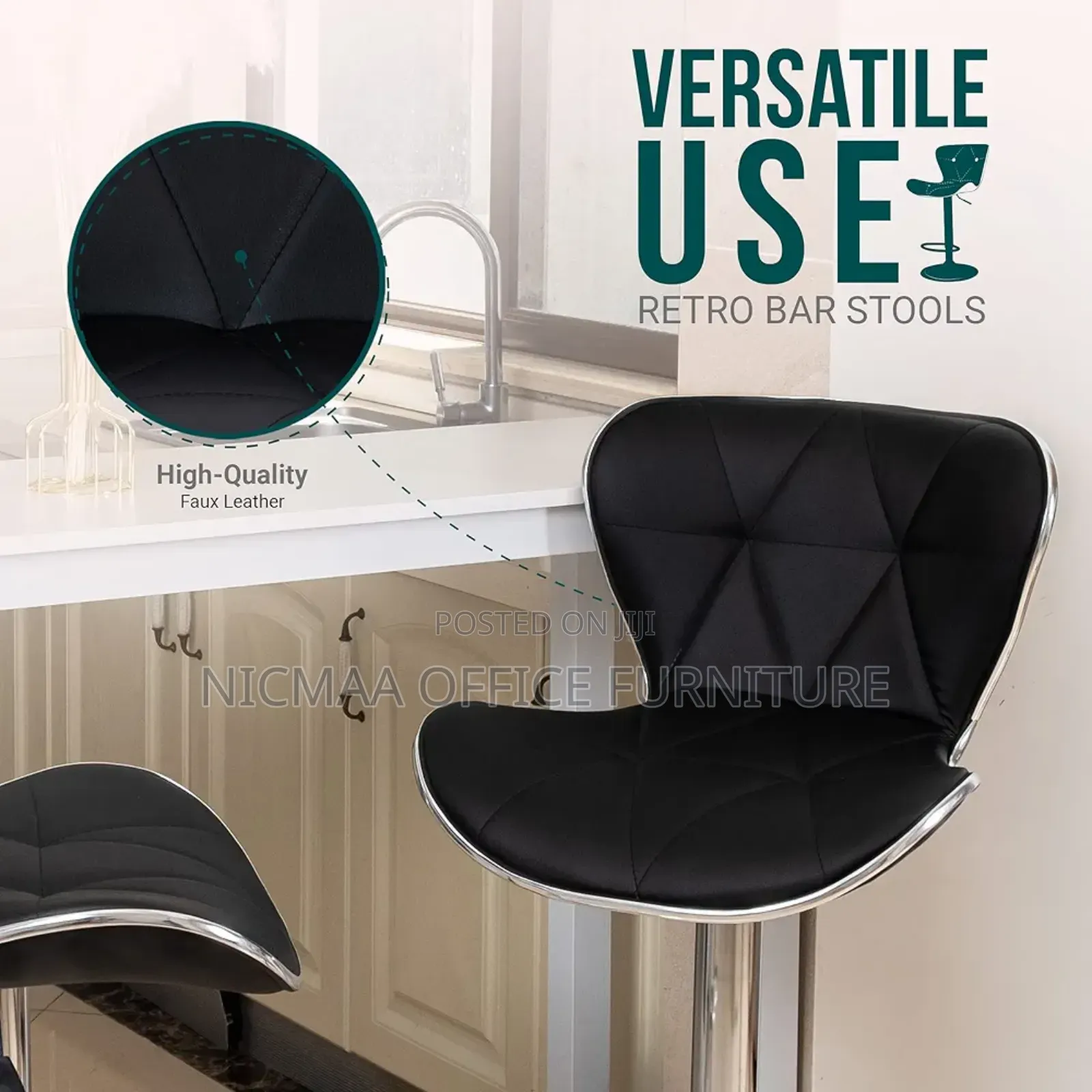 Weseat Nubuck Adjustable Swivel Bar Stools