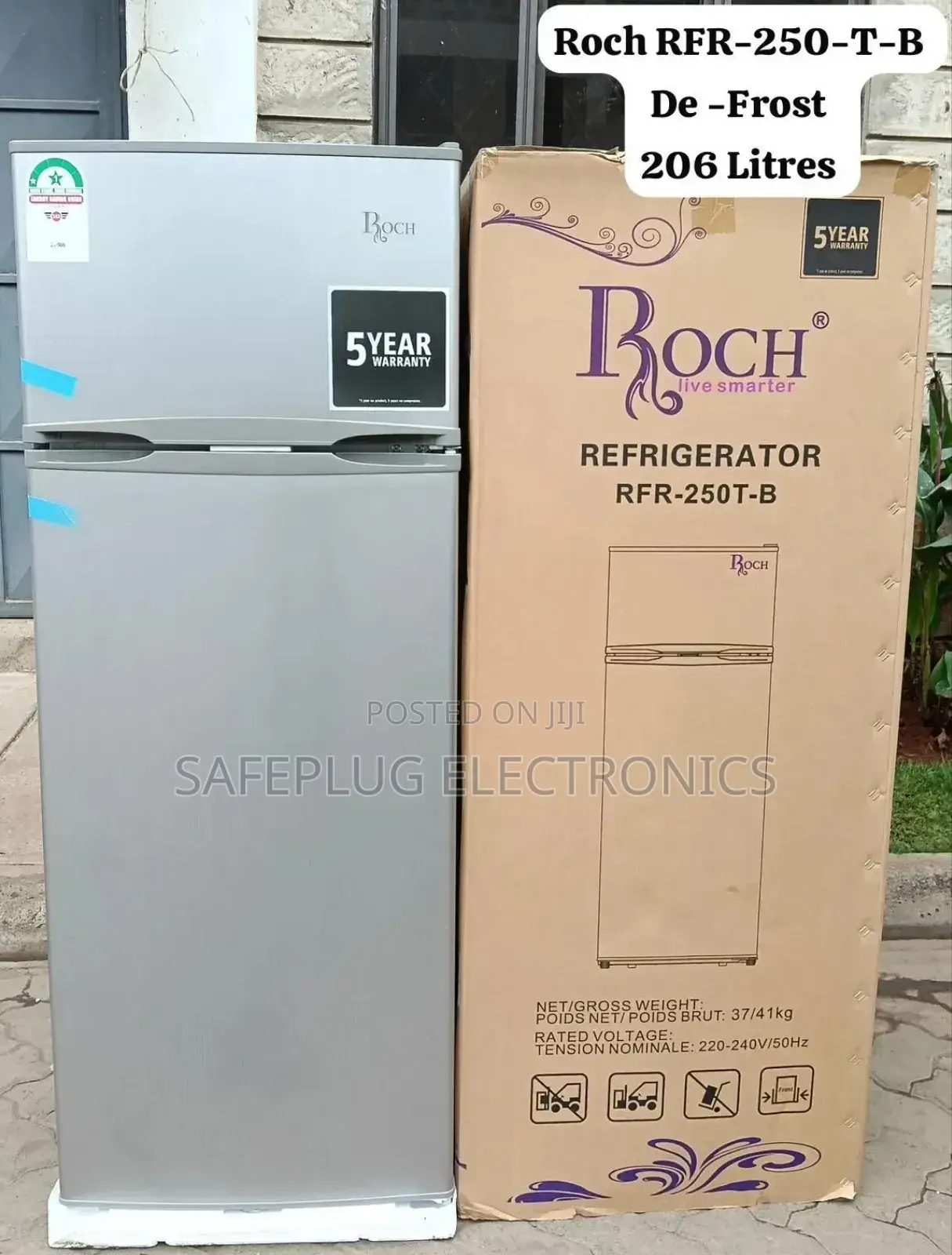 Roch 206 Litres RFR-250dt-B Double Door Refrigerator, Fridge