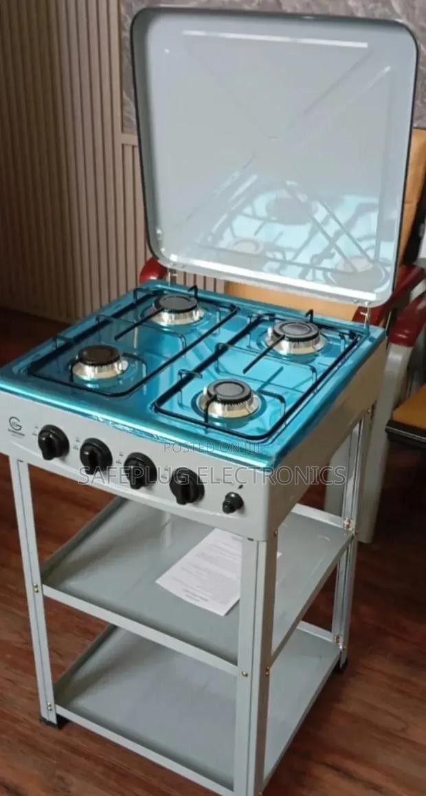 Eurochef Full 4 Gas Burners, Standing Cooker With Shelves