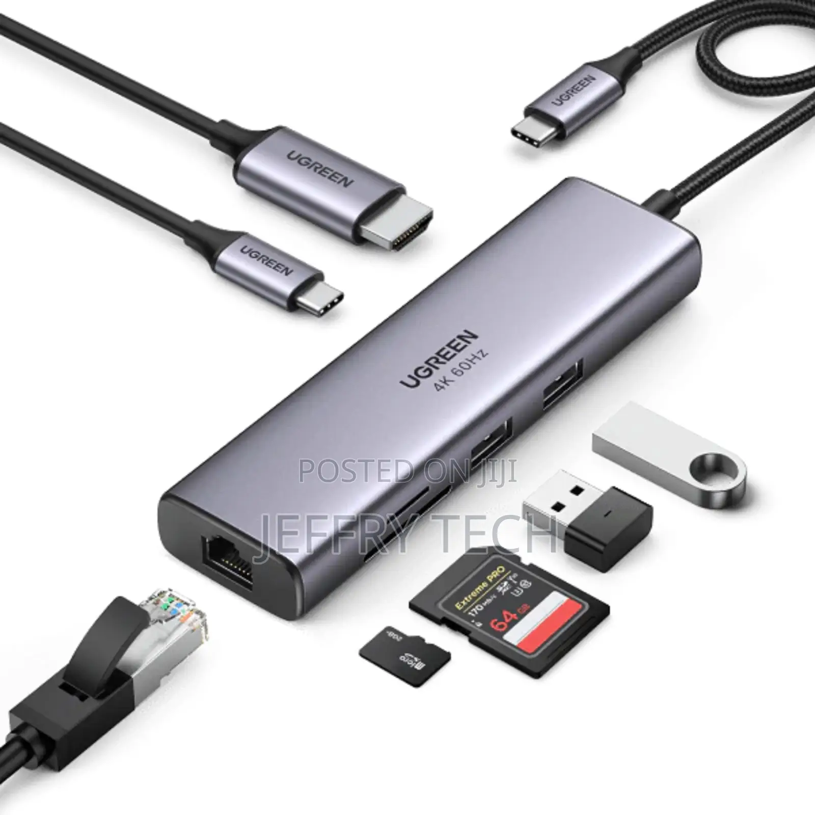 Ugreen Cm512 60515 7-in-1 Hdmi Usb C Hub- 2*Usb3.0/