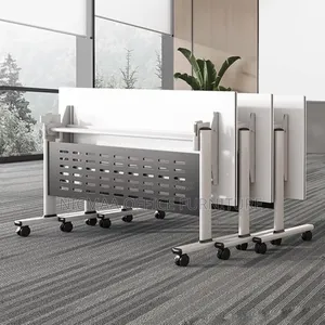 Table: Mobile Foldable Conference Table With Storage Rack