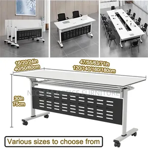 Table: Mobile Foldable Conference Table With Storage Rack