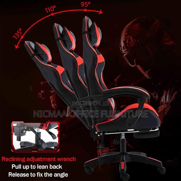 Gaming Chair: Ergonomic High-Back Gaming Chair With Footrest