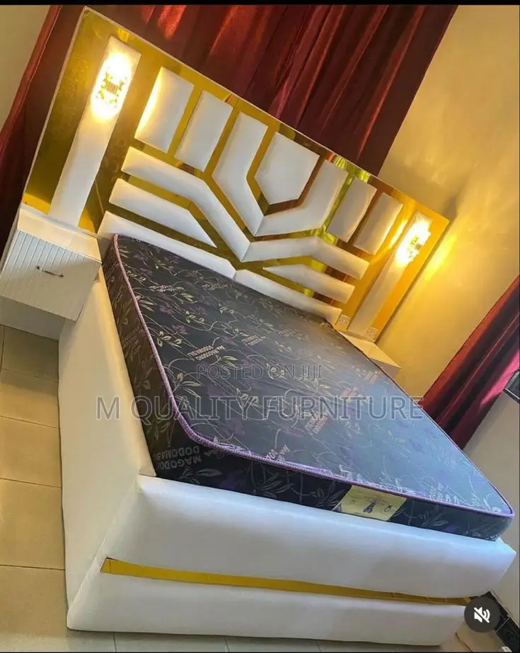 5 by 6 Modern Bed With Lights and Side Drawers