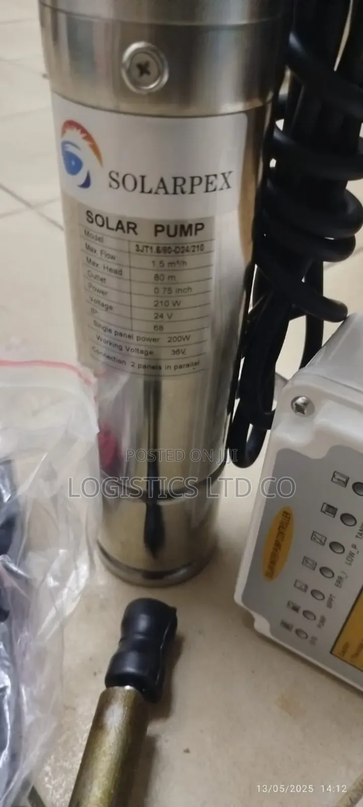 Solarpex 80m Head 210w 36v Solar Submersible Pump/Control Bx