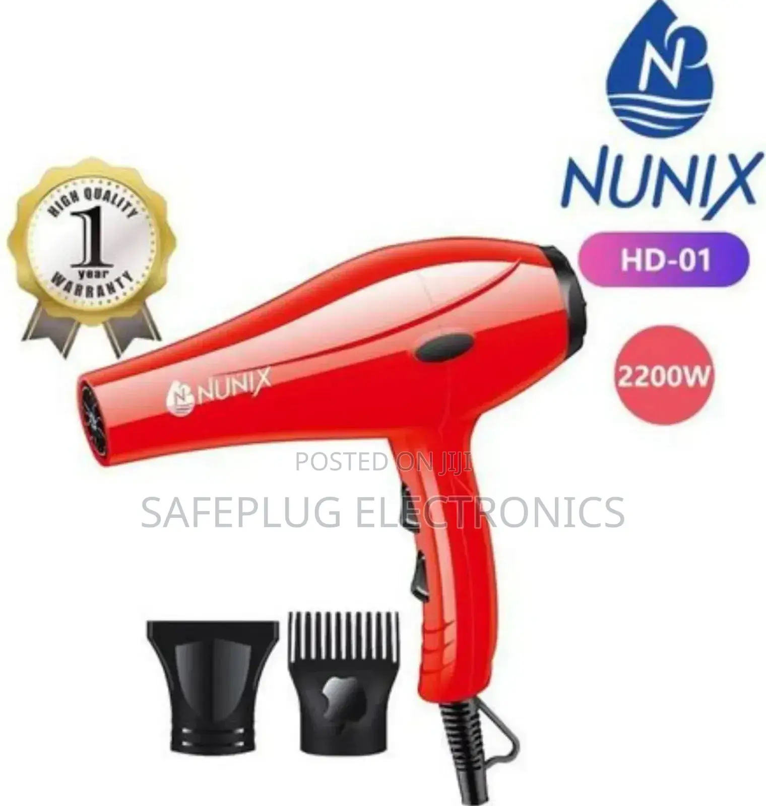 Nunix Hd-01 Blow Dry Hair Dryer (2200watts)