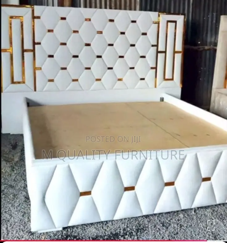 White Modern Extended Head Board Bed