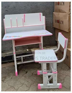 Kids Adjustable Study Table and Chair With Storage