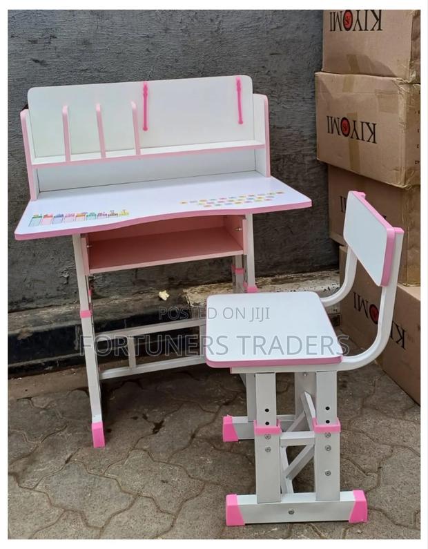 Kids Adjustable Study Table and Chair With Storage