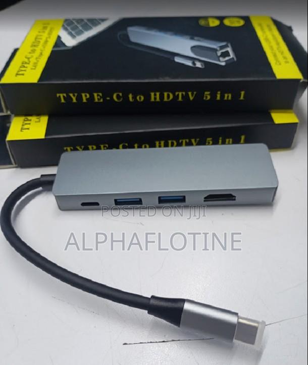 Type- C Multi-Port Hub 5 in 1 Adapter