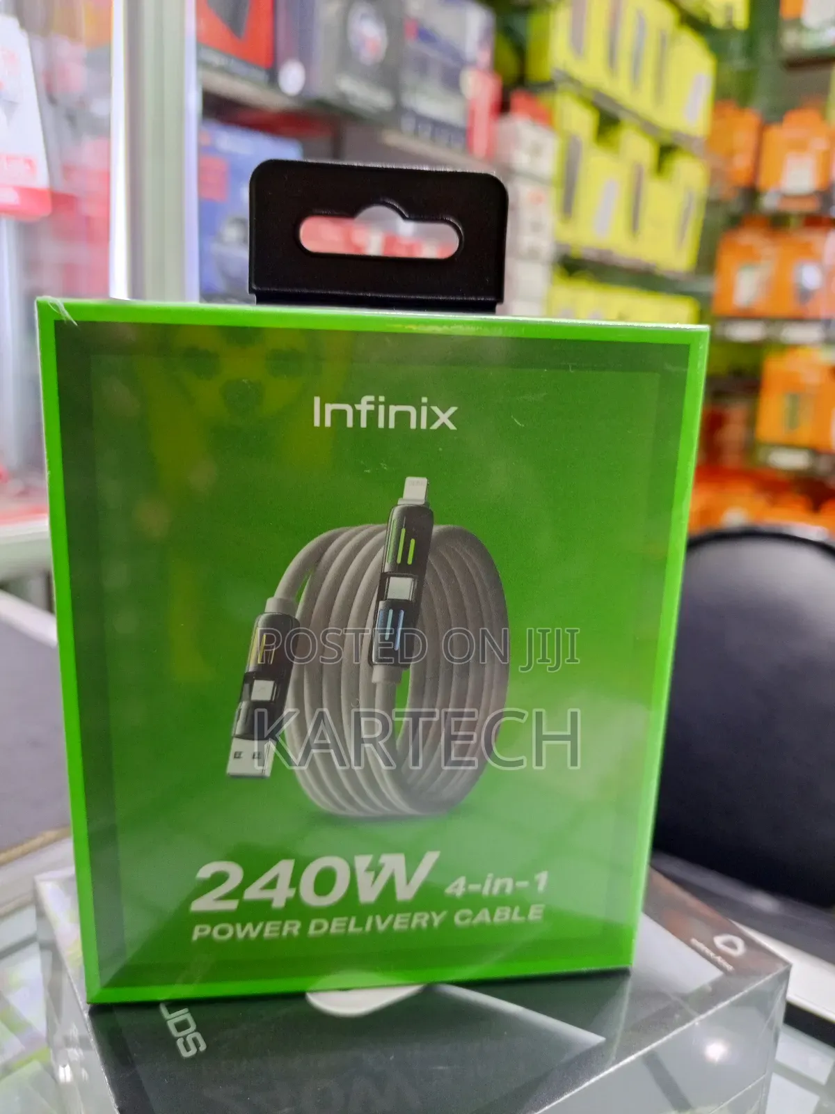 Infinix 240w 4-in-1 Liquid Silicone Power Delivery Cable