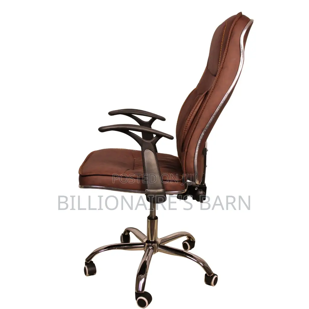Executive Leather Chair ~ High Back, Padded Armrest