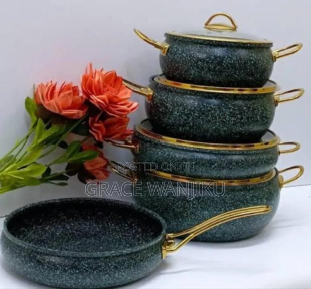 Heavy Elegant 9pcs Donnor Granite Serving/ Cooking Pots