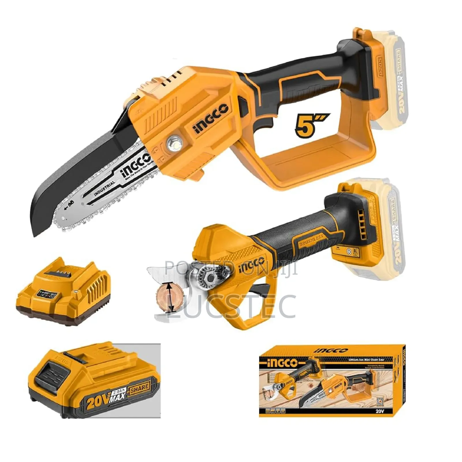 Ingco20v Cordless Lithium-ion Gauge Straight Shear Combo Kit