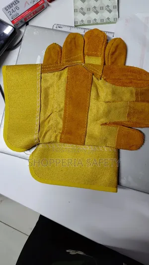 Yellow Short Leather Gloves