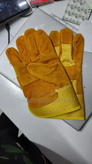 Yellow Short Leather Gloves