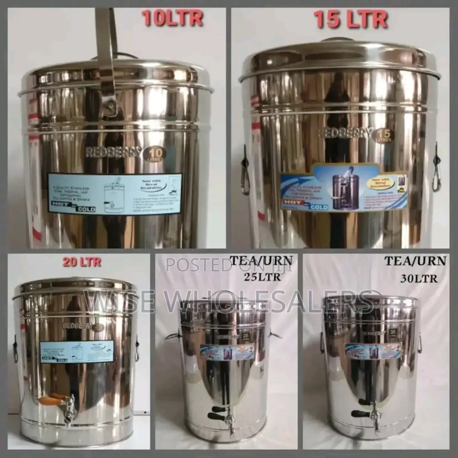 30l Redberry Premium Range S.Steel Insulated Tea Urn