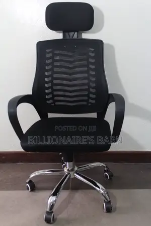 Secretarial Mesh-Adjustable Headrest and Lumbar Support