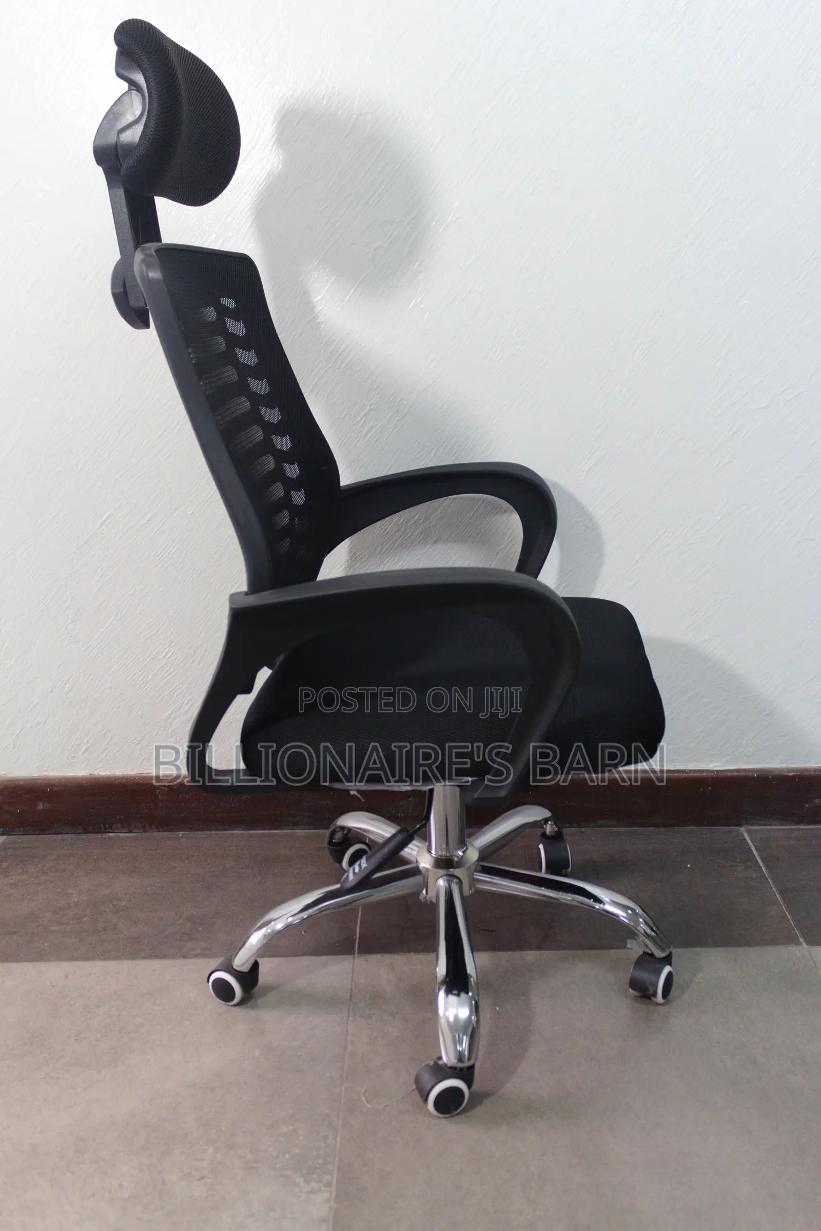 Secretarial Mesh-Adjustable Headrest and Lumbar Support
