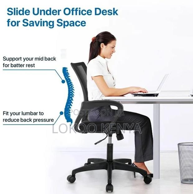 Office Chair : Office Admin Chair – Black Fabric - thumbnail 2
