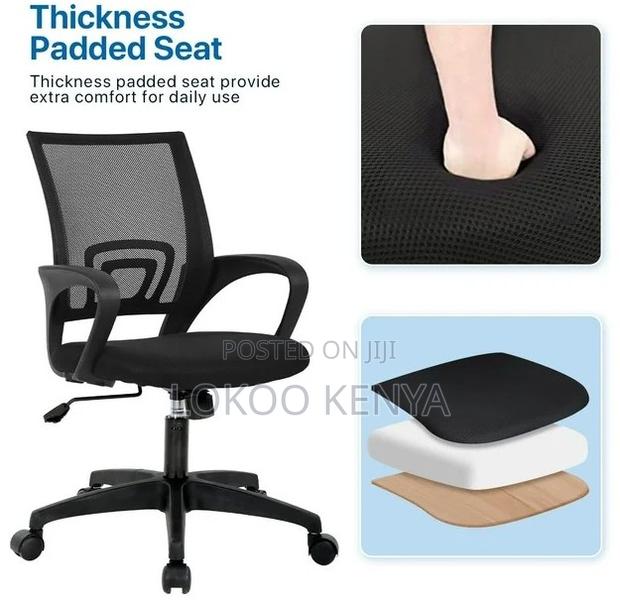 Office Chair : Office Admin Chair – Black Fabric - thumbnail 3