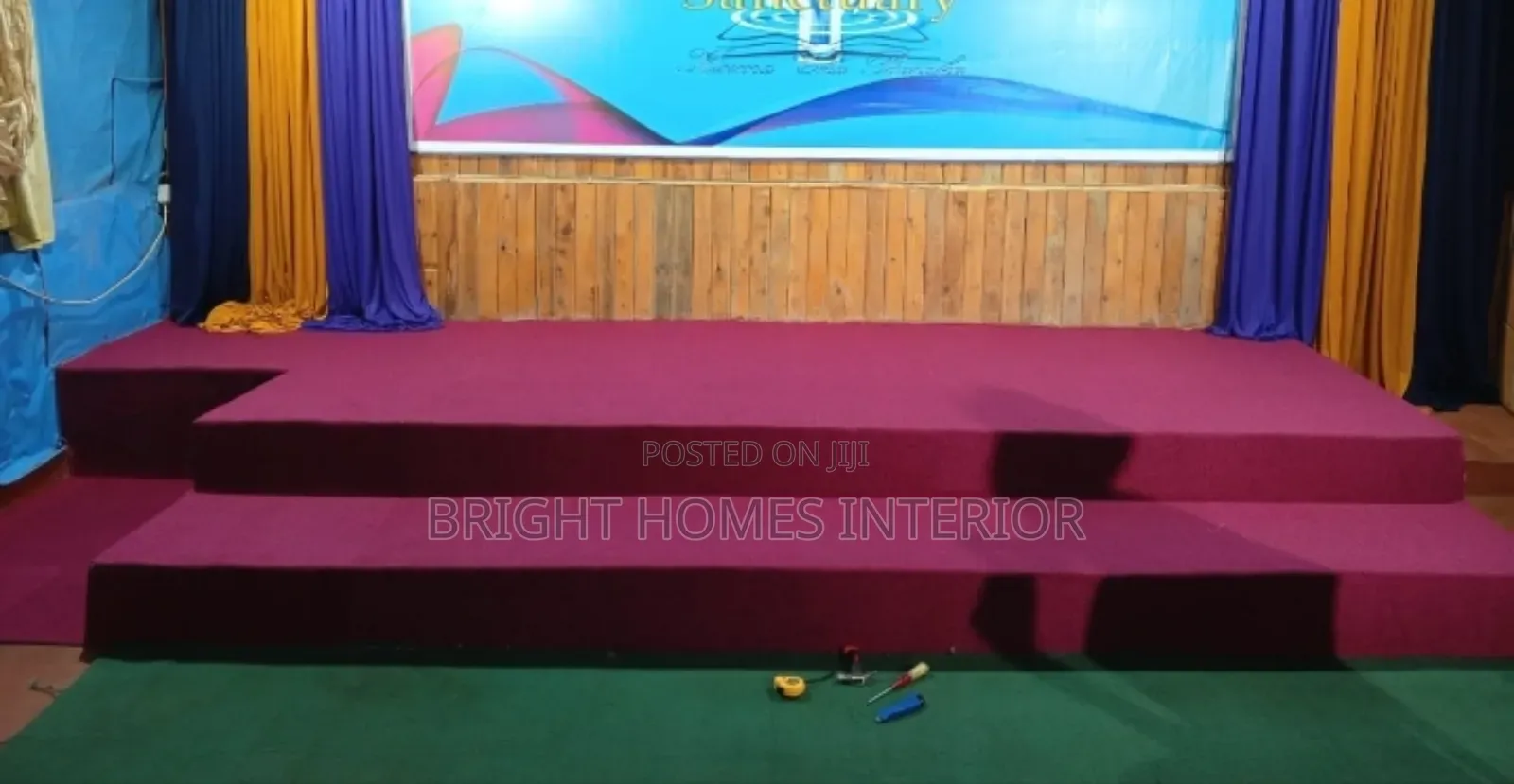 Maroon Altar and Church Carpet Installation Inclusive