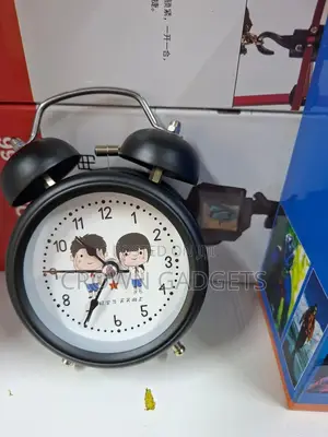 Cartoon Twin Bell Analog Alarm Clock for Kids and Students