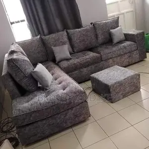 6 Seater Sturdy L Seat Sofa With a Puff