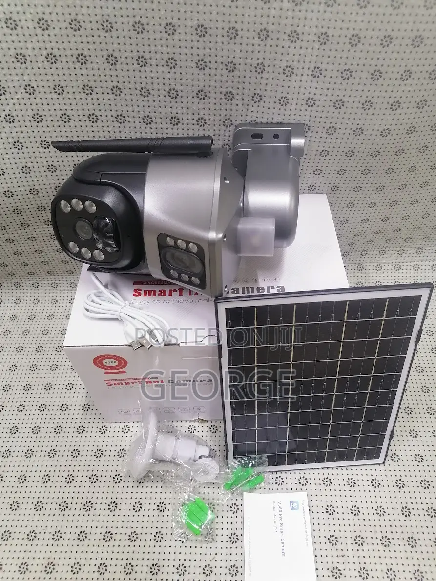 Two-Way Audio V380-Dual Lens 4g Solar CCTV Camera.