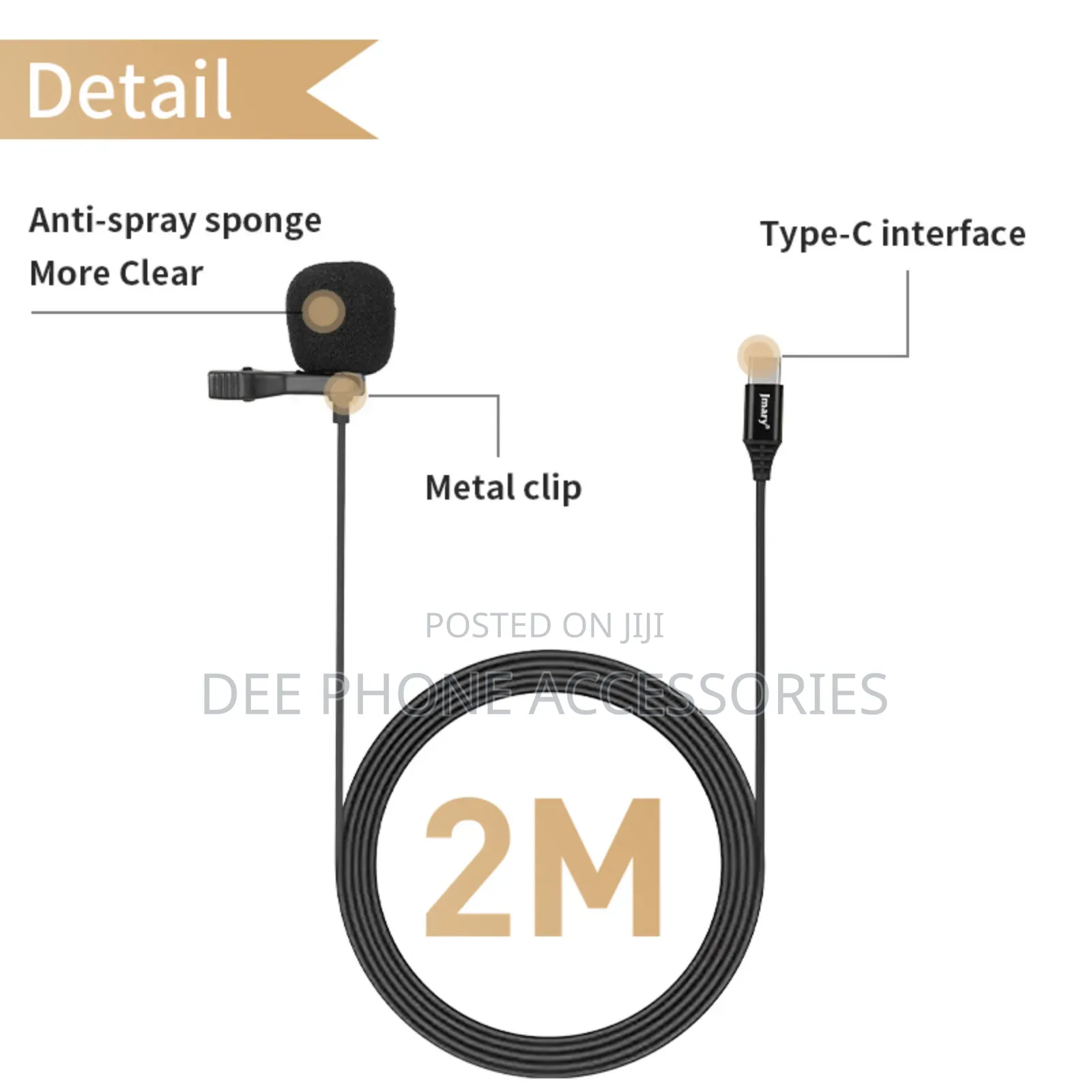 Jmary Mc R2 Laverier Type C Wired Microphones
