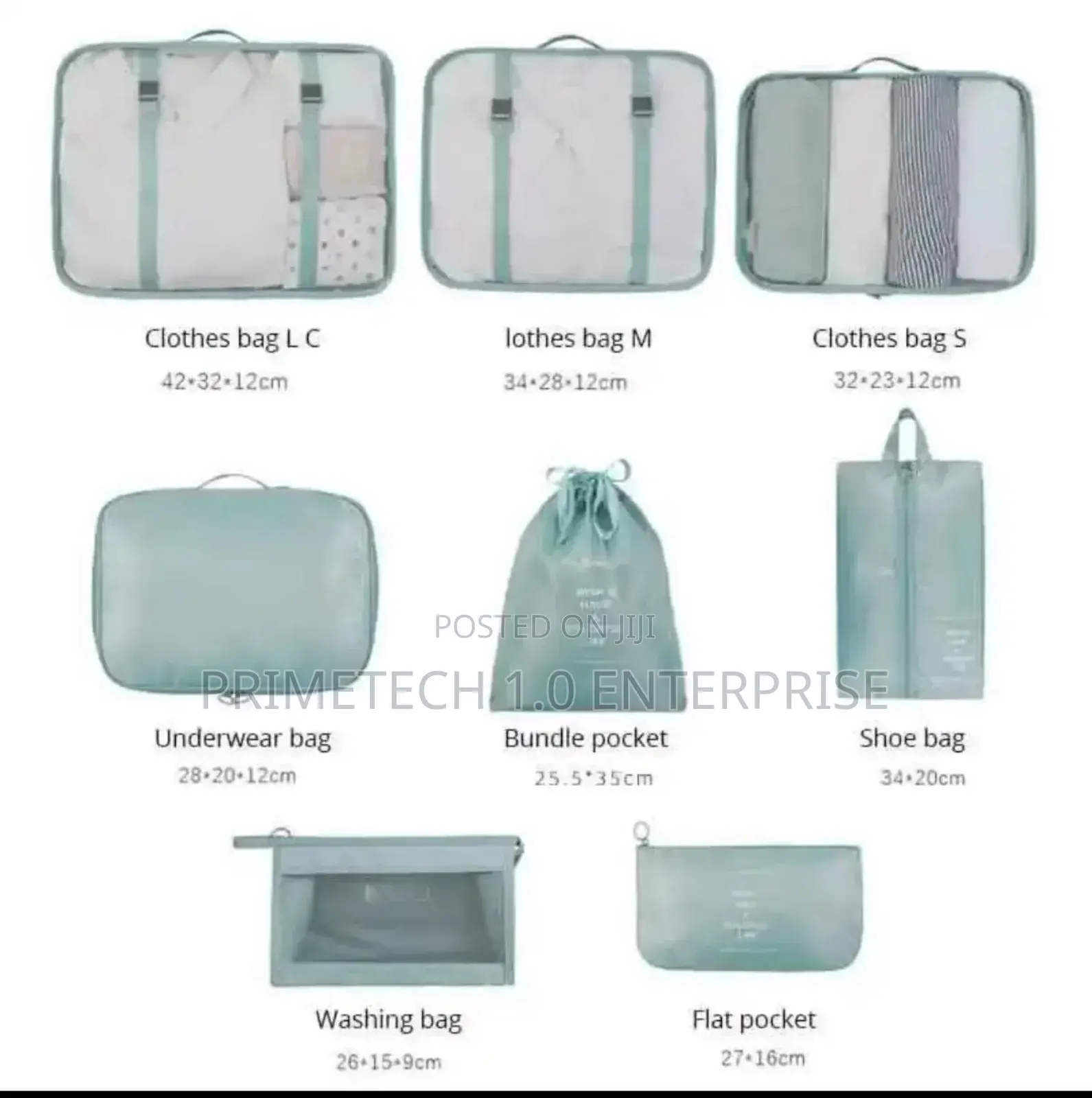 8pcs Travel Organizer - Navy Blue