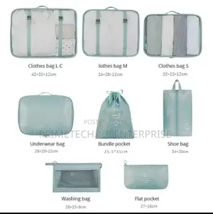 8pcs Travel Organizer - Navy Blue