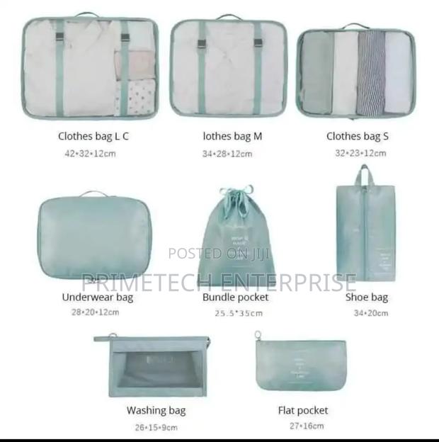 8pcs Travel Organizer - Navy Blue - thumbnail 2