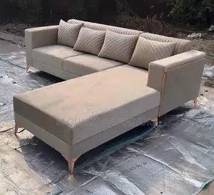 Beige 6 Seater L Shaped Sofa