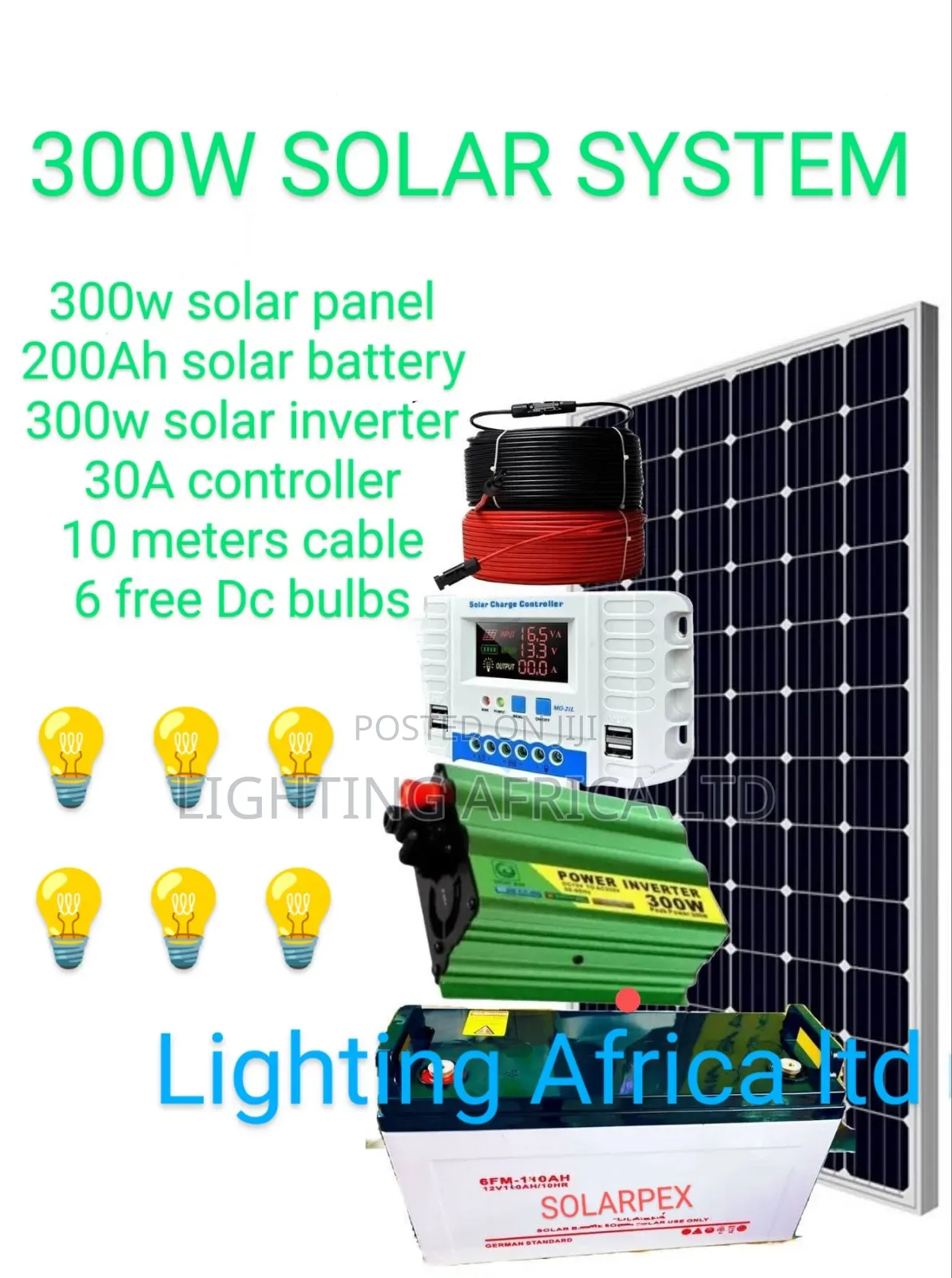 Best Nyumbani 300w Solar -200ah Battery -300w - 600w Inverter Package