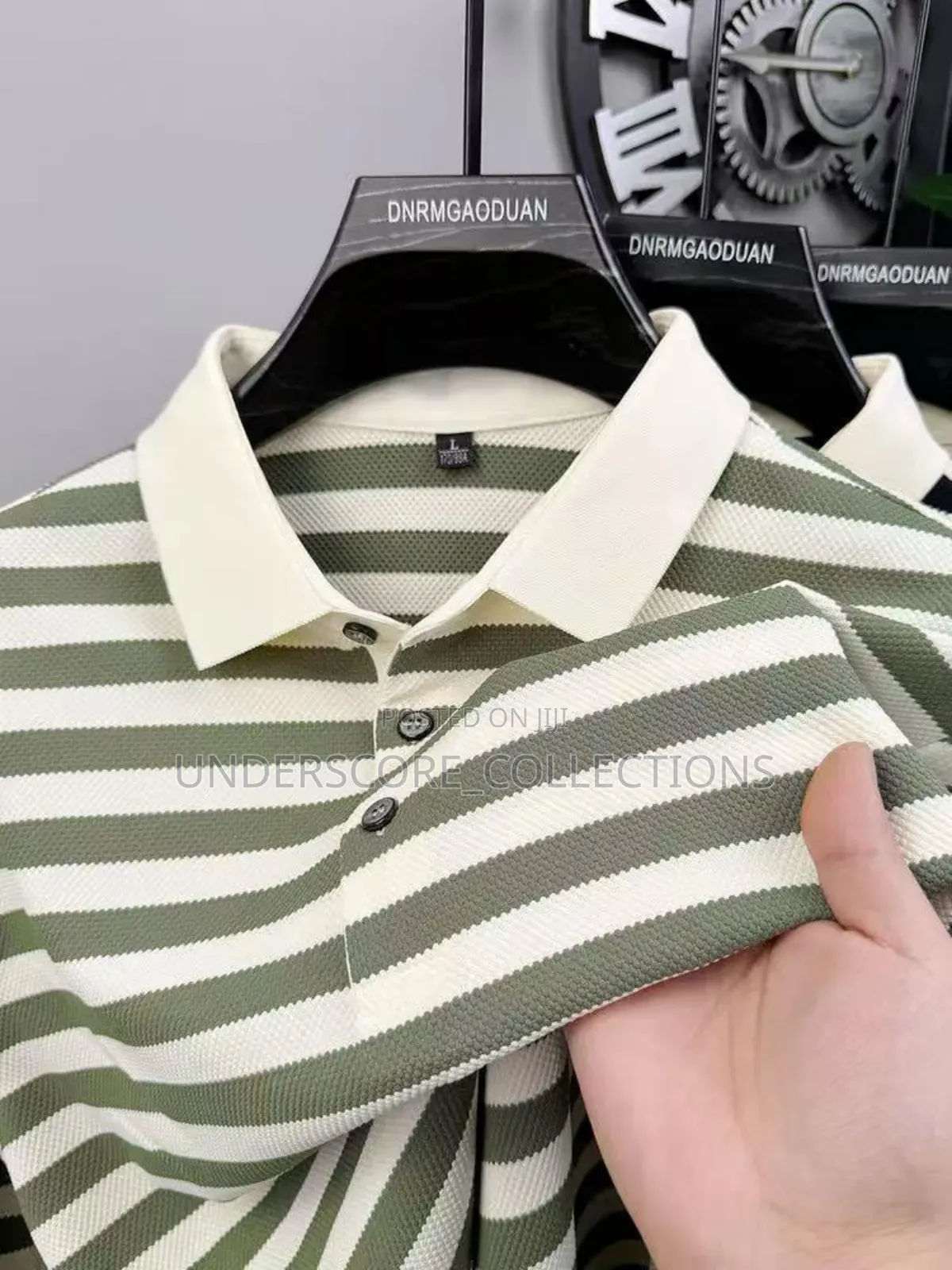 Stripped Polo T-Shirts Short Sleeved
